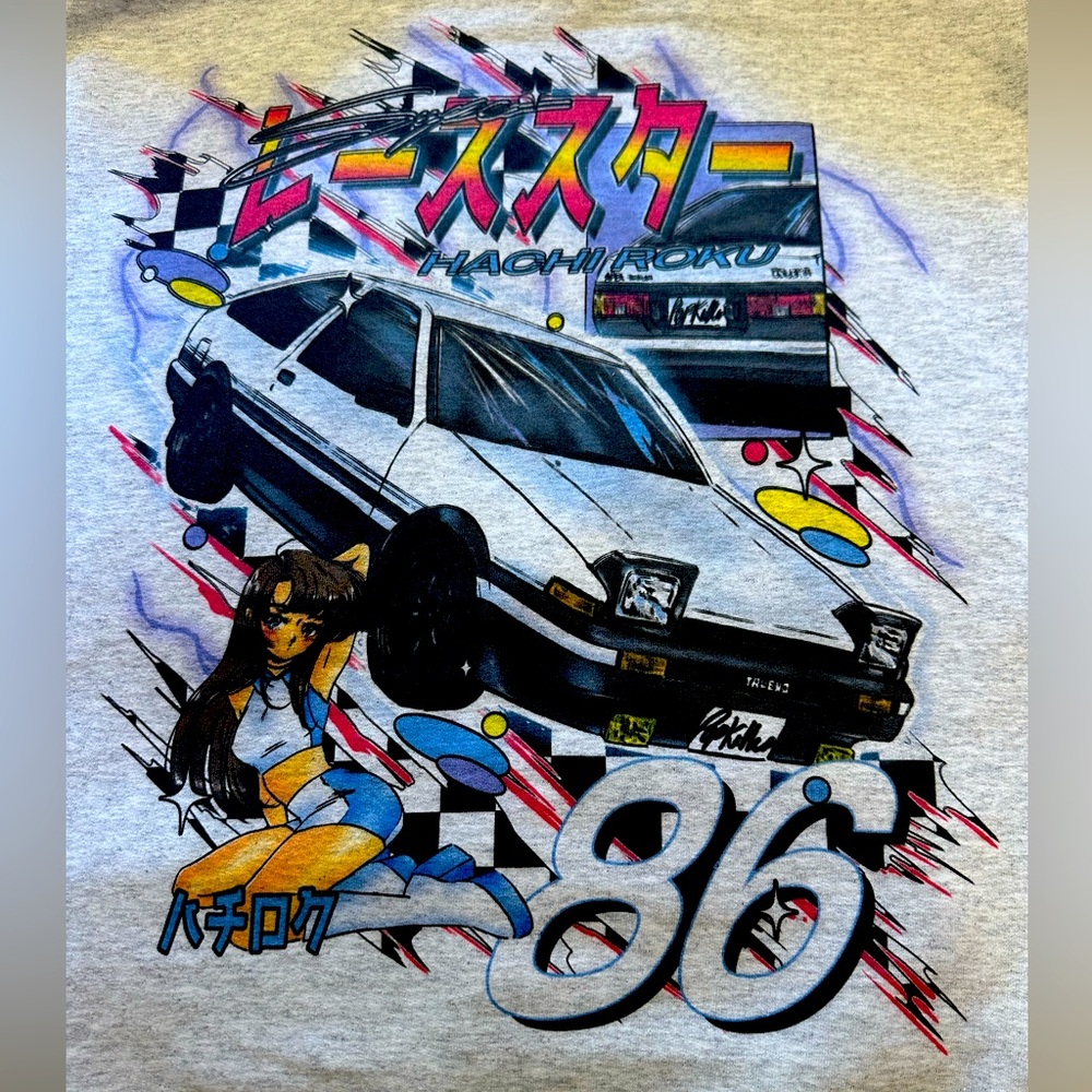 Popkiller Los Angeles Unisex Hoodie Anime Graphic Hachi Roku Toyota AE86